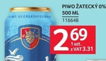 Piwo Żatecky 0% 500ML promocja w Selgros