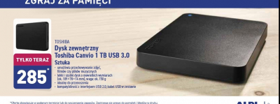Dysk zewn臋trzny canvio 1tb usb 3.0 Toshiba promocja
