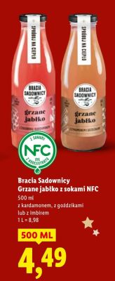 Grzane jabłko z sokami NFC Bracia Sadownicy z imbirem promocja w Lidl