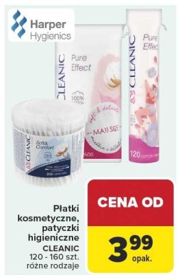 Płatki kosmetyczne, patyczki higieniczne CLEANIC różne rodzaje promocja w Carrefour Market