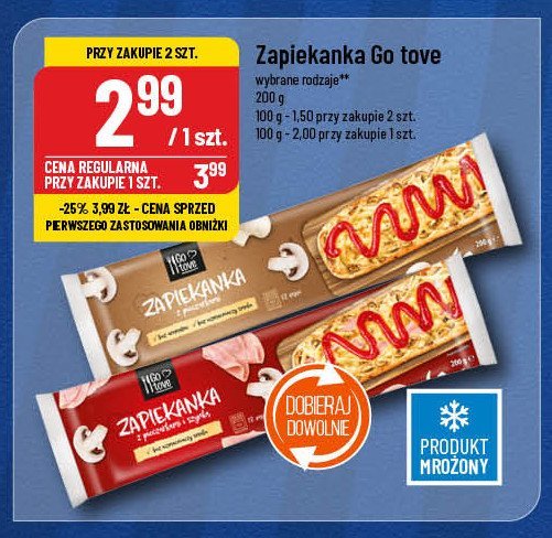 Zapiekanka  z pieczarkami Gotove promocja