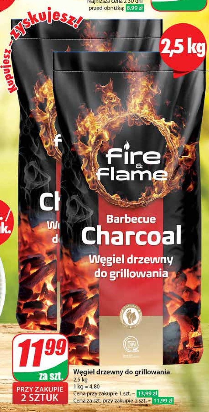 Węgiel drzewny Fire & flame promocja