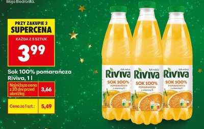 Sok 100% pomarańcza, 1l promocja w Biedronka