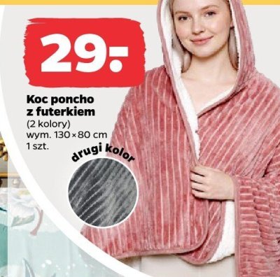 Koc poncho z futerkiem promocja w Netto