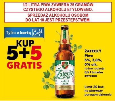 Piwo Żatecký różne rodzaje 0,5l butelka zwrotna promocja w Kaufland