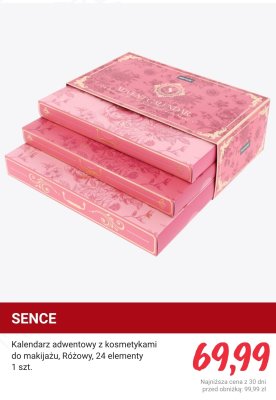 Kalendarz adwentowy z kosmetykami do makijażu Różowy Sence promocja w Rossmann
