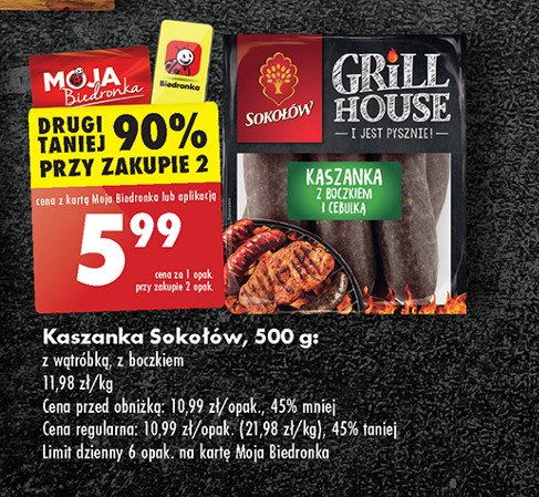 Kaszanka z wątróbką Sokołów grill house promocja