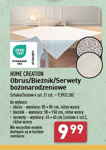 Bieżnik 50 x 150 cm Home creation promocja w Aldi