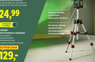 Parkside Laser krzyżowy ze statywem promocja w Lidl