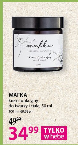 Krem funkcyjny aloes & migdał Mafka promocje