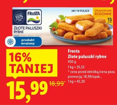 Paluszki rybne Frosta Złote paluszki rybne promocja w Lidl
