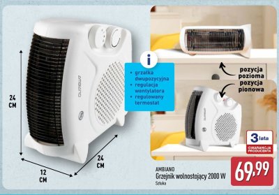 Grzejnik wolnostojący 2000 W AMBIANO promocja w Aldi