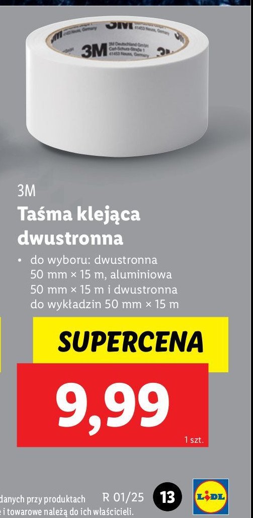 Taśma aluminiowa 15 m x 50 mm 3m promocja