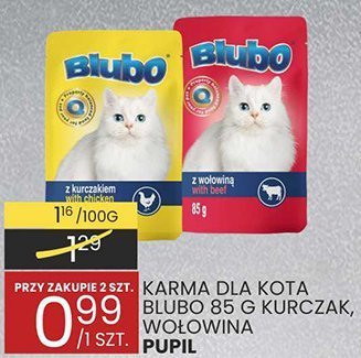 Karma dla kota Blubo 85 g kurczak, wołowina pupil promocja w Wafelek