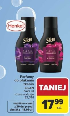 Perfumy do płukania tkanin SILAN różne rodzaje promocja w Carrefour Market