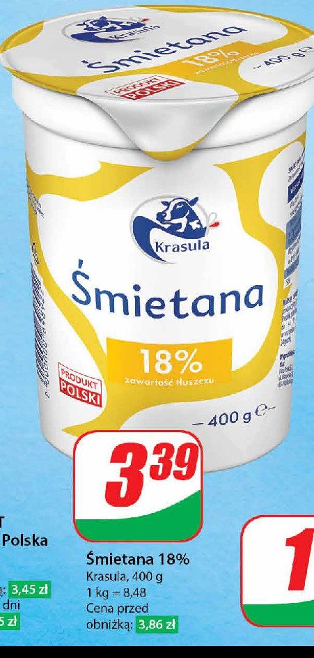 Śmietana 18 % Krasula promocja