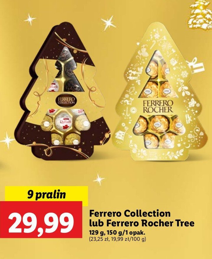 Praliny w kształcie choinki Ferrero rocher promocja