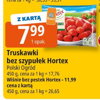 Truskawki bez szypułek Hortex promocja w Leclerc