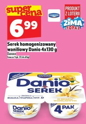 Serek homogenizowany waniliowy Danio 4x130 g Danone promocja w TOPAZ