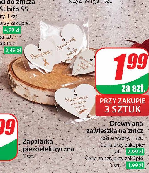 Zawieszka drewniana na znicz promocja w Dino