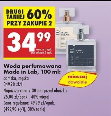 Woda perfrumowana 10 Made in lab promocja
