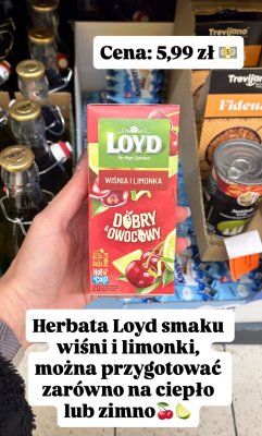 Herbata LOYD wiśnia i limonka 20 torebek promocja w Biedronka