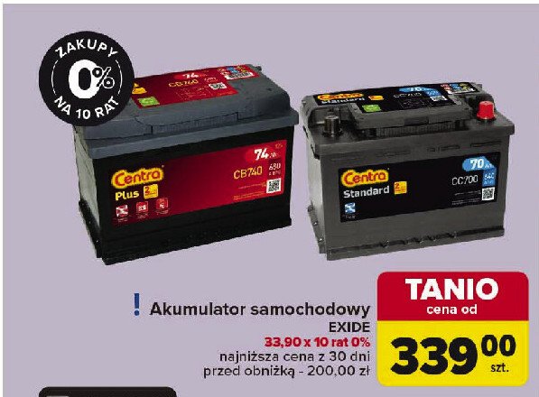 Akumulator plus cb740 Centra promocja