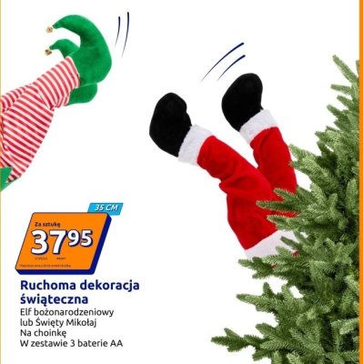 Ruchoma dekoracja świąteczna Święty Mikołaj na choinkę promocja w Action