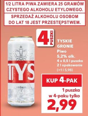 Piwo Tyskie Gronie promocja w Kaufland