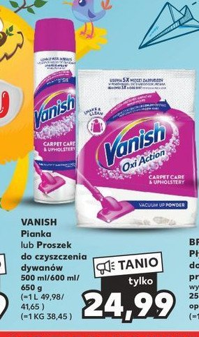 Pianka do czyszczenia dywan贸w Vanish power powder clean & fresh promocja