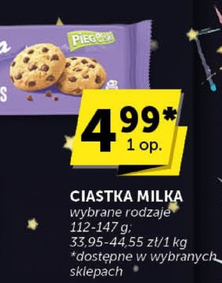 Ciastka Milka Cookies wybrane rodzaje 112-147 g 33.95-44.55 zł/kg promocja w Euro Sklep