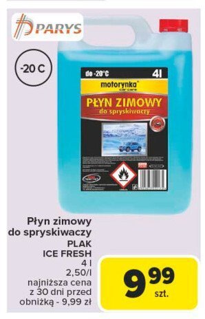 Płyn do spryskiwaczy zimowy z lejkiej -22c Motorynka car care promocja w Carrefour