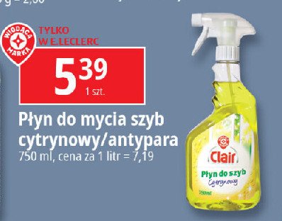 Płyn do mycia szyb antypara Wiodąca marka clair promocja