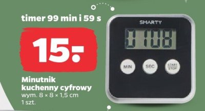 Minutnik kuchenny cyfrowy wym. 8×8×2-15 cm promocja w Netto