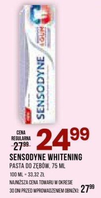 Pasta SENSODYNE WHITENING do zębów, 75 ml promocja w Drogerie Natura