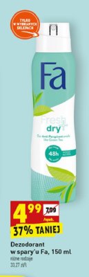 Dezodorant green tea Fa fresh & dry promocja
