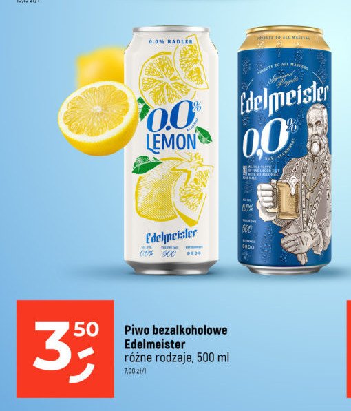 Piwo Edelmeister lemon 0.0% promocja
