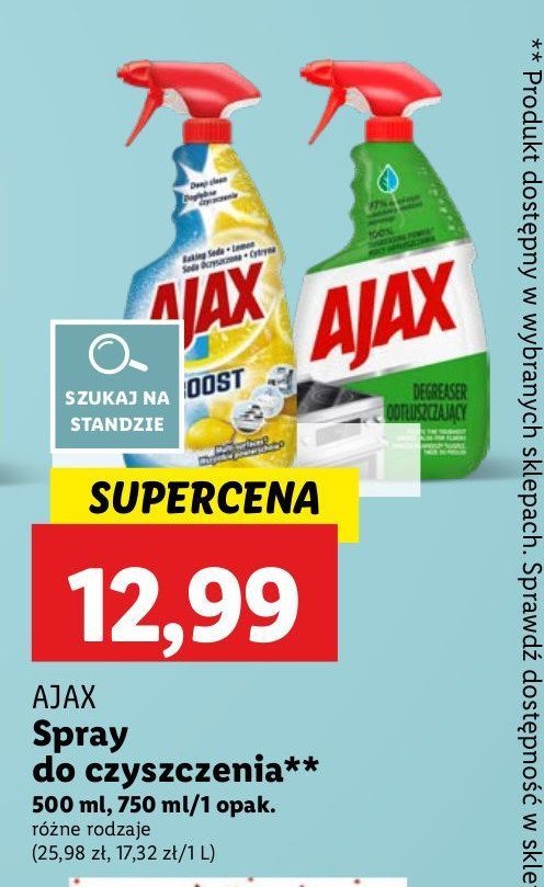 Spray do czyszczenia tłuszcz i plamy AJAX PROFESSIONAL Ajax . promocja w Lidl