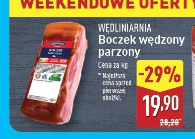 Boczek wędzony parzony Wędliniarnia classic promocja w Aldi