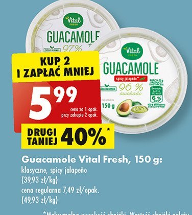 Guacamole spicy jalapeno Vital fresh promocja