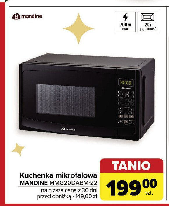 Kuchenka mikrofalowa mmg20dabm-22 Mandine promocja