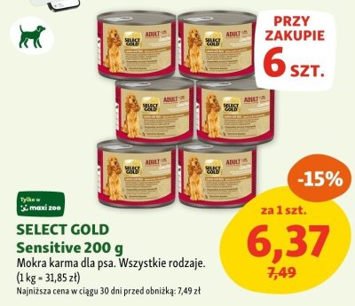 Karma SELECT GOLD Sensitive 200 g promocja w MAXI ZOO