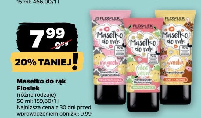 Masełko do rąk aloe vera Floslek promocja w Netto