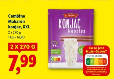 Makaron konjac Combino, XXL promocja w Lidl