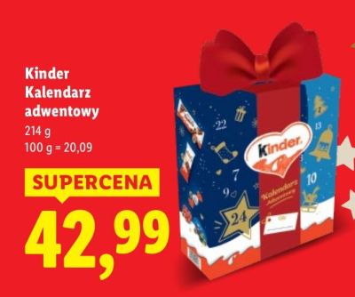 Kalendarz adwentowy Kinder promocja w Lidl