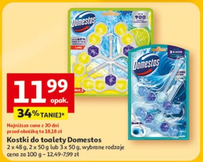 Kostki do toalety Domestos 2 x 48 g, 2 x 50 g lub 3 x 50 g promocja w Auchan