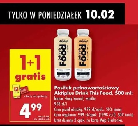 Posiłek pełnowartościowy bananowy Aktiplus promocja