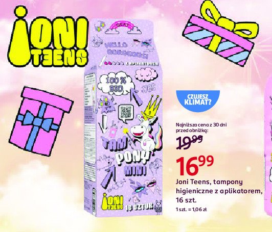 Tampony mini Joni teens promocja w Rossmann