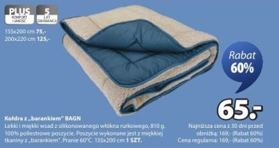 Kołdra z barankiem BAGN promocja w Jysk