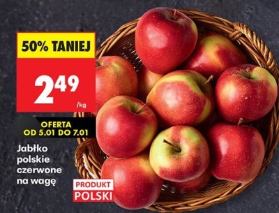 Jabłka polskie czerwone na wagę promocja w Biedronka